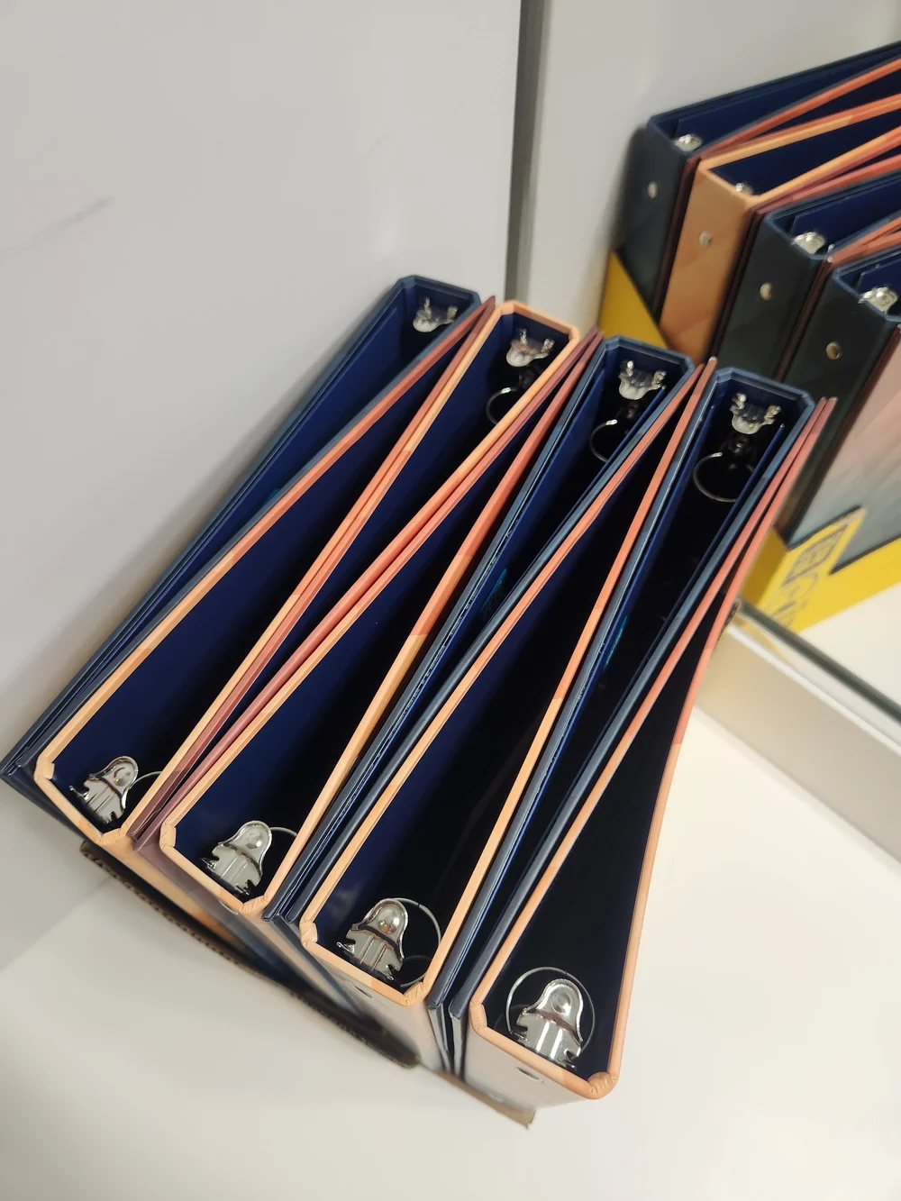 Lot of 8 Tri-Tone Geometric Ring Binder in Orange and Blue
